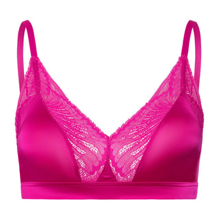beige soft cup bra on white background